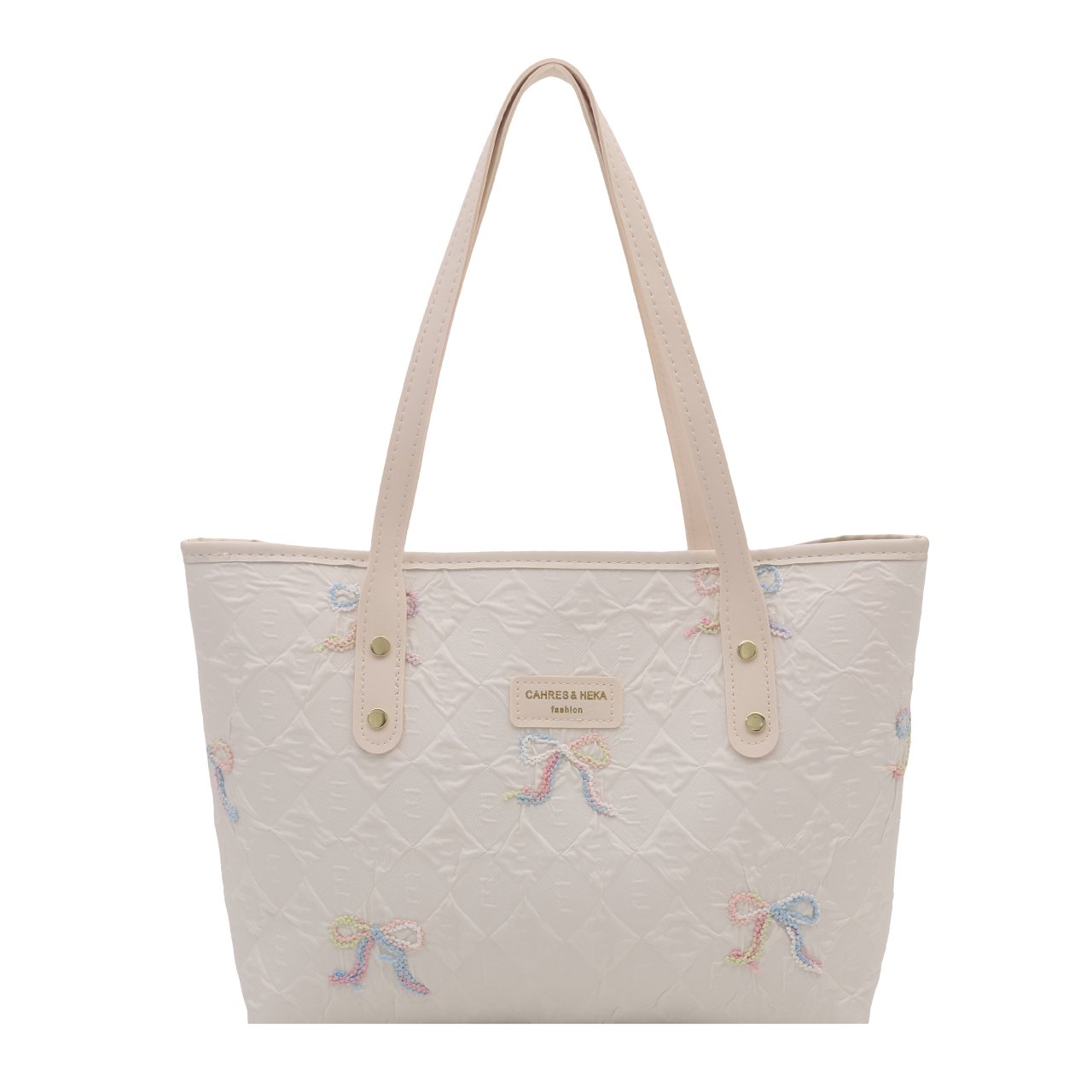 Embossed Bow Tote Bag