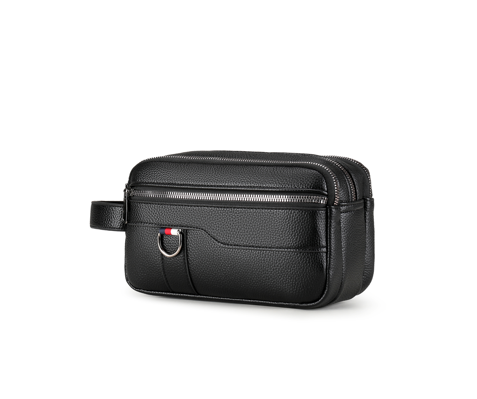 Men's Triple-Zip Clutch Bag with Wrist Strap